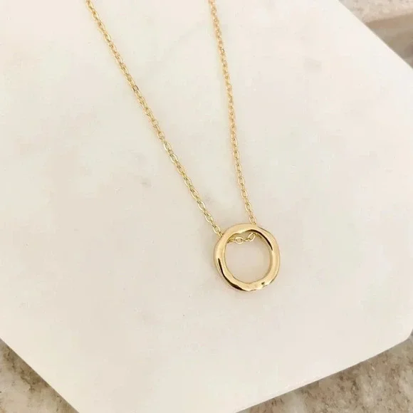 925 Sterling Silver Geometric Modern Round Circle Pendant Necklace - Picture 2 of 6